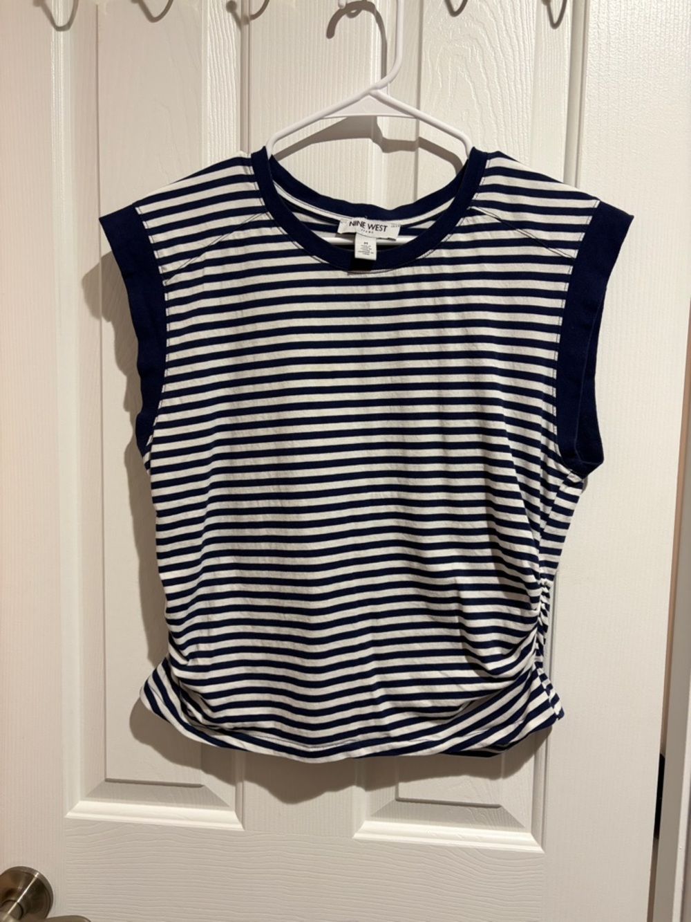 Nine West Navy & White Striped WomensTank Top